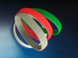 Debossed silicon wristband